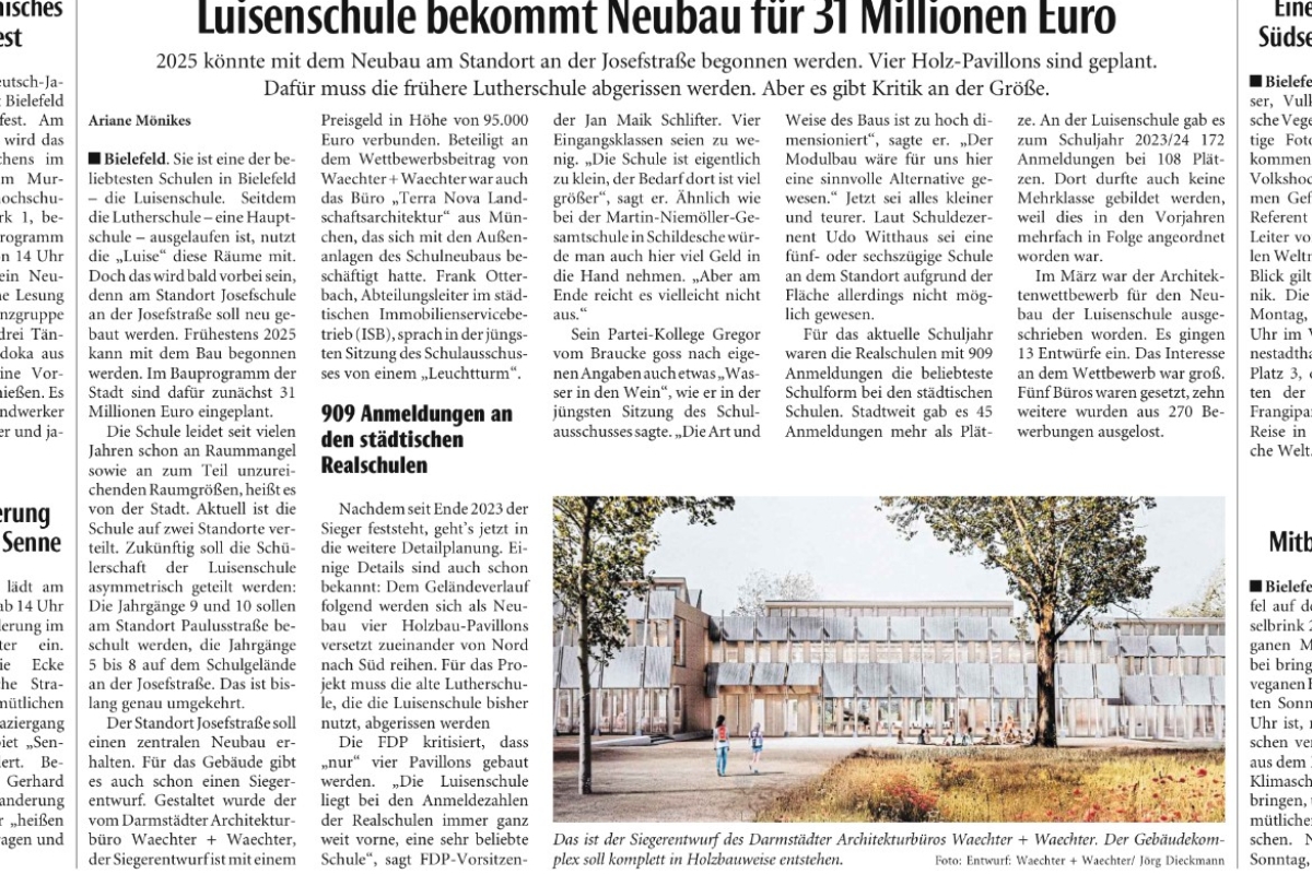 Luisenschule erhält eine umfassende Modernisierung und Erweiterung