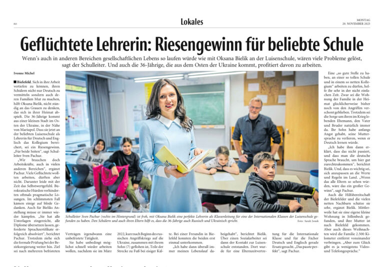 Geflüchtete Lehrerin: Gewinn für beliebte Schule