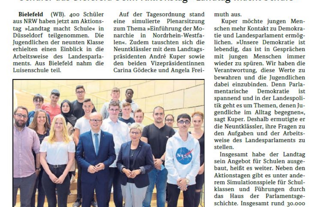 Kuper begrüßt Luisenschule